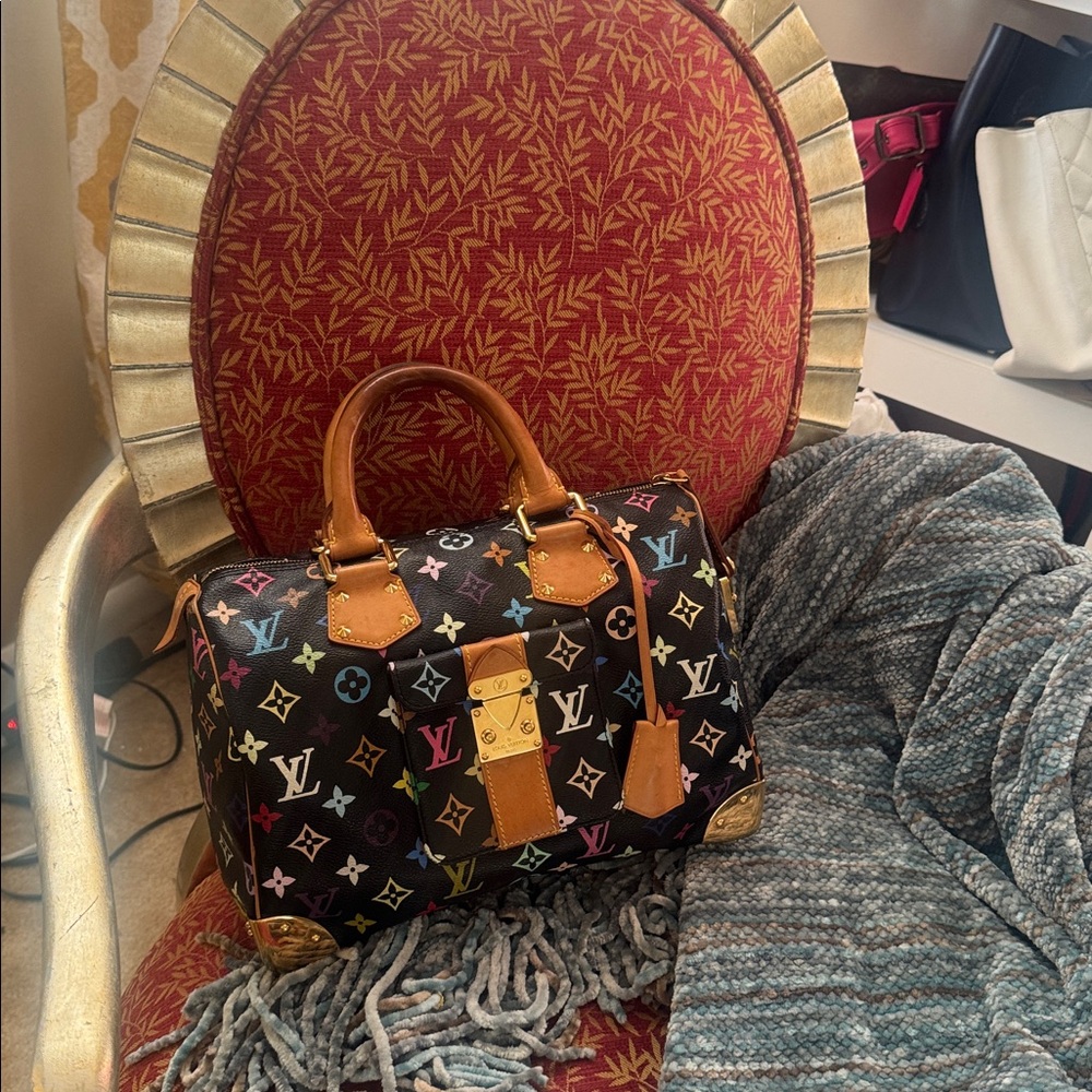 Louis Vuitton Black Multicolor Monogram Satchel - Picture 14 of 17